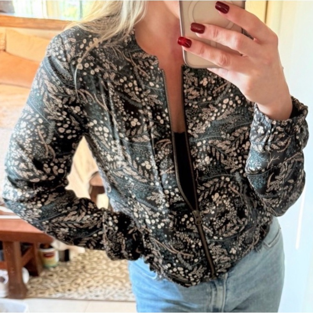 LOFT Lightweight Floral Bomber Jacket